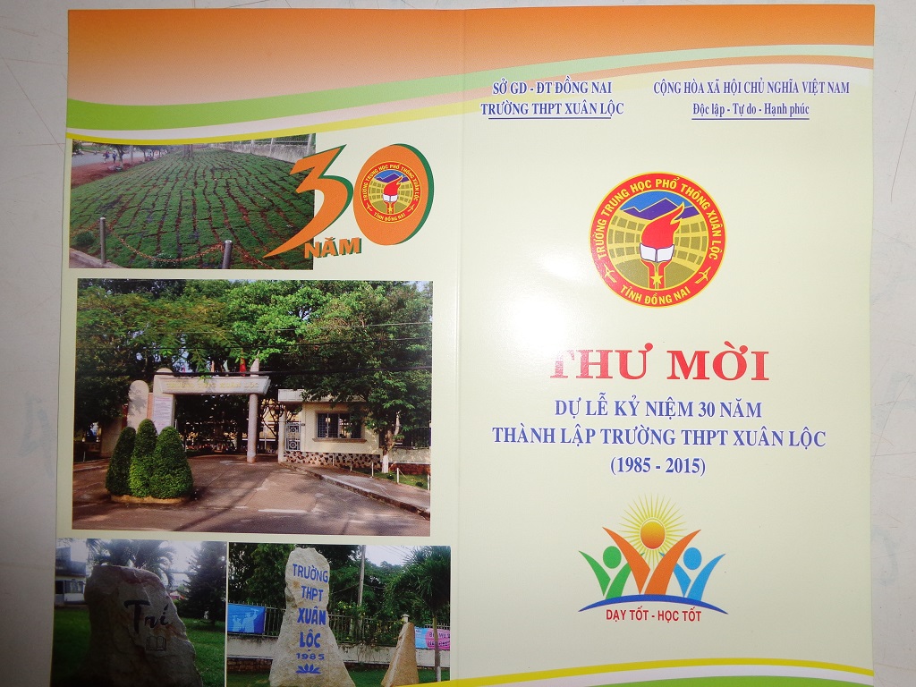 Thư Mời dự lễ kỷ niệm 30 năm thành lập trường THPT Xuân Lộc