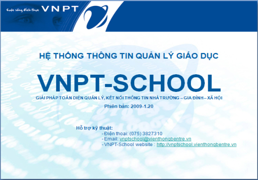 Bộ cài đặt phần nhập điểm VNPT-School